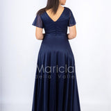 abito con fiore glitter JC34929 BLU MARICLA ELEGANCE 