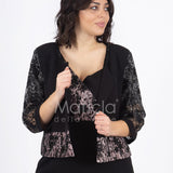 tubino con giacca ricamata PF6100 NERO PAOLA FORTI 
