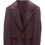Giacca in grisaglia con collo in ecopelle<BR/> ROMI4088 AMARONE MARICLA 