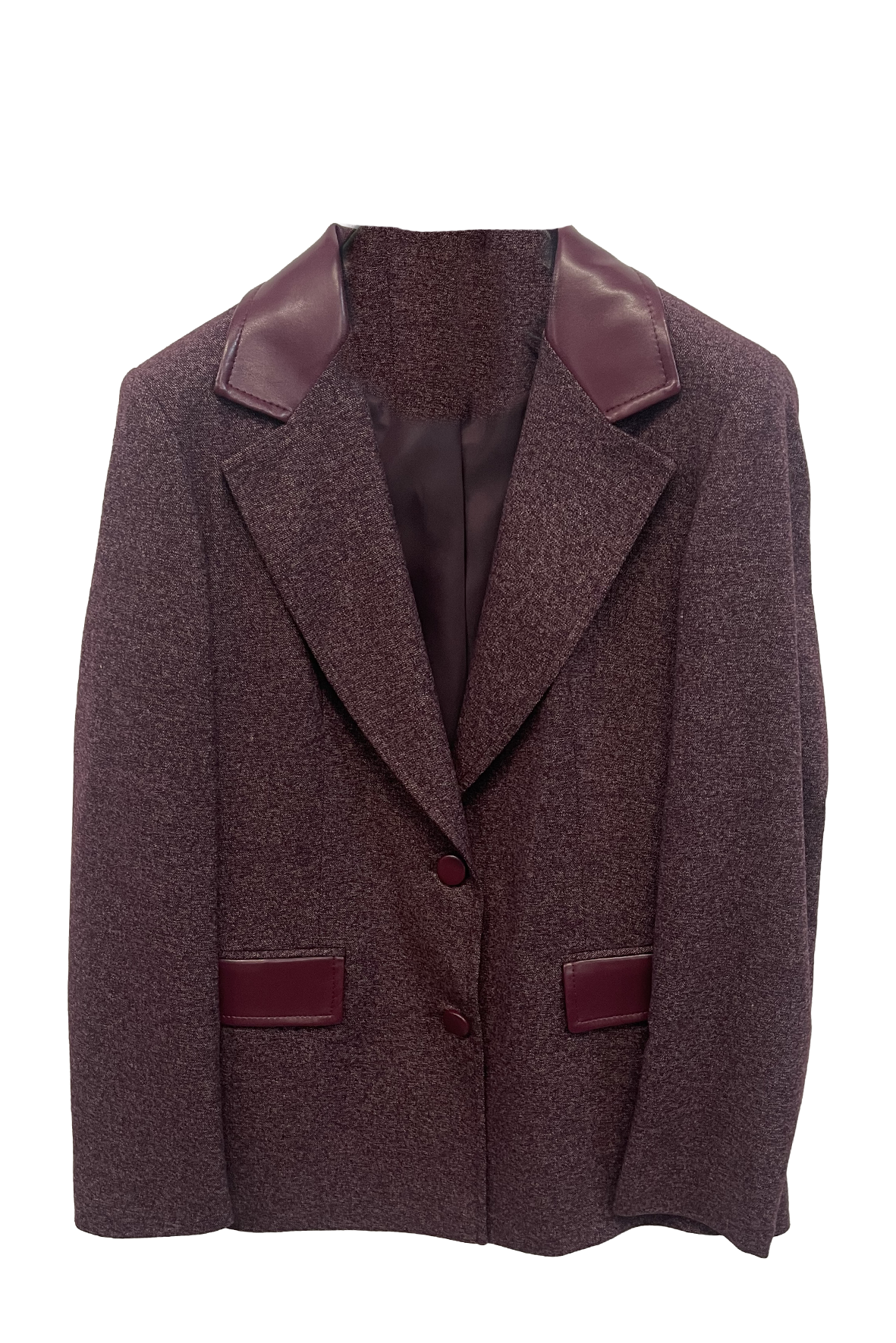 Giacca in grisaglia con collo in ecopelle<BR/> ROMI4088 AMARONE MARICLA 