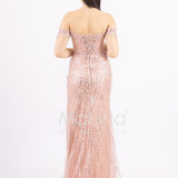 Abito a sirena scollo omerale FP881007 ROSA MARICLA ELEGANCE 