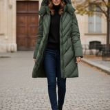 Giaccone Piumino Lungo Trapuntato con Cintura in Vita PH114 VERDE PEGGY HO 