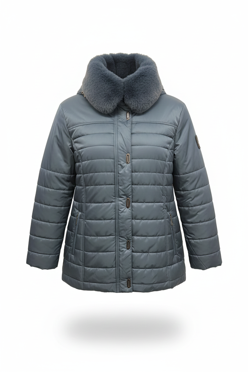 Giaccone piumino con pelliccia e cappuccio<BR/> MARTA OTTANIO MARICLA 