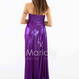 Abito lungo effetto bagnato CAR58380 VIOLA MARICLA ELEGANCE 