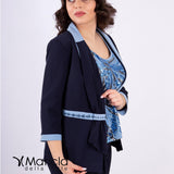 tailleur bicol 3 pezzi PF3300 BLU PAOLA FORTI 