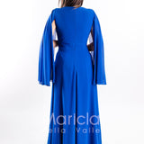 abito lungo con strass e manica aperta PF314 ROYAL PAOLA FORTI 