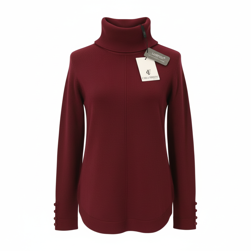 Maglia 100 % lana collo alto CF4340 BORDO CARLA FERRONI 