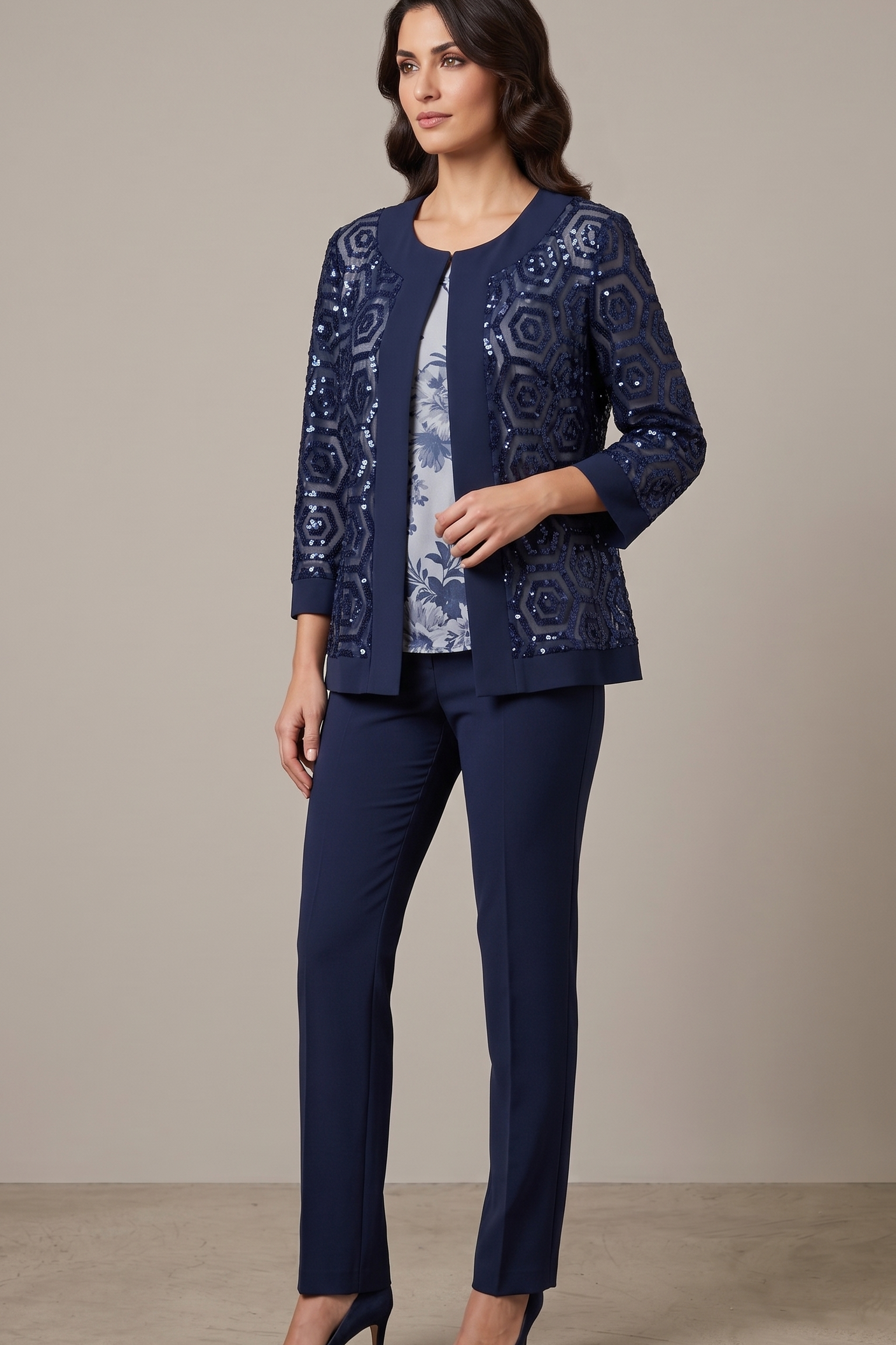 completo 3 pezzi macramè ASTRID BLU MARICLA 