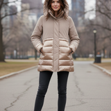 Giaccone trapuntino con cappuccio LIN3406 PANNA LINDAS 