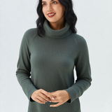 Maglia 100% lana  collo alto CF4405 VERDE CARLA FERRONI 