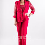 tailleur 3 pz ricamati PF217 FUCSIA PAOLA FORTI 