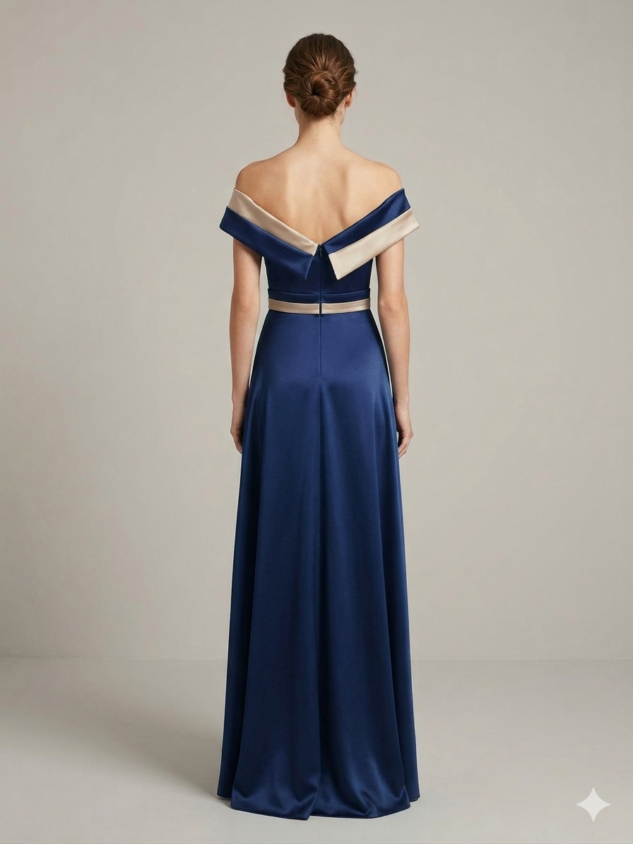 abito omerale bicolore ALC07 BLU MARICLA ELEGANCE 