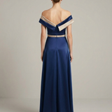 abito omerale bicolore ALC07 BLU MARICLA ELEGANCE 