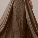 Abito a sirena con strass ALC17 VISONE MARICLA ELEGANCE 