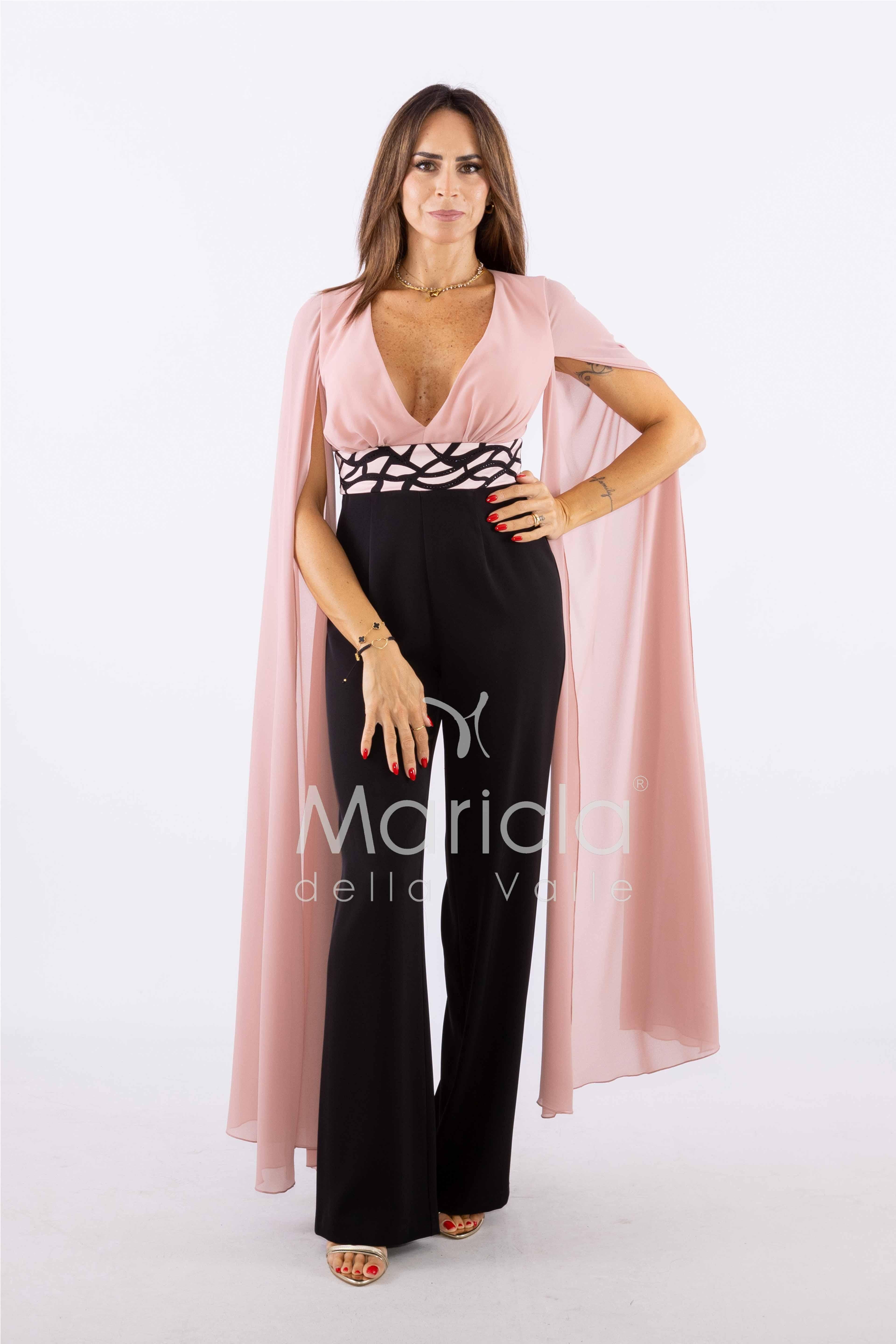 tuta con pannelli SH601 NERO/ROSA SHARON 