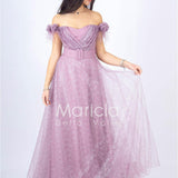 abito piume e fiori glitter JC35022 UVA MARICLA ELEGANCE 