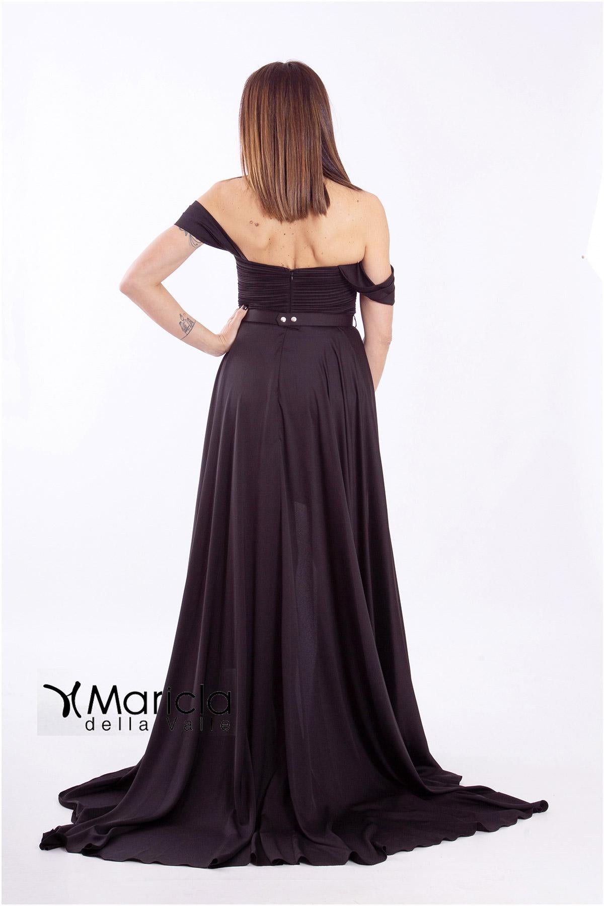 drappeggio con coda CAN8033 NERO MARICLA ELEGANCE 