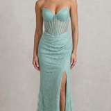 abito lungo macramè CAR58589 MENTA MARICLA ELEGANCE 