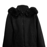 giaccone panno e piumino con cappuccio AZ89PP NERO MARICLA 