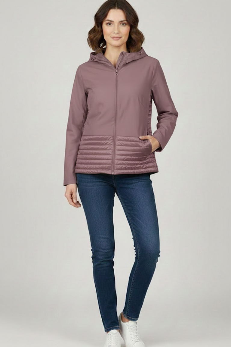 Giubbino tecnico trapuntato con cappuccio EC24110 ROSA MARICLA 