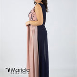 bicolore con ricamo PF100/22 BLU PAOLA FORTI 