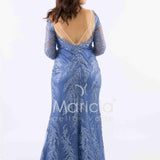 abito manica lunga ricamato FI7485 INDACO MARICLA ELEGANCE 