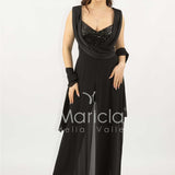 tuta con scollo paiette SH910TU NERO SHARON 