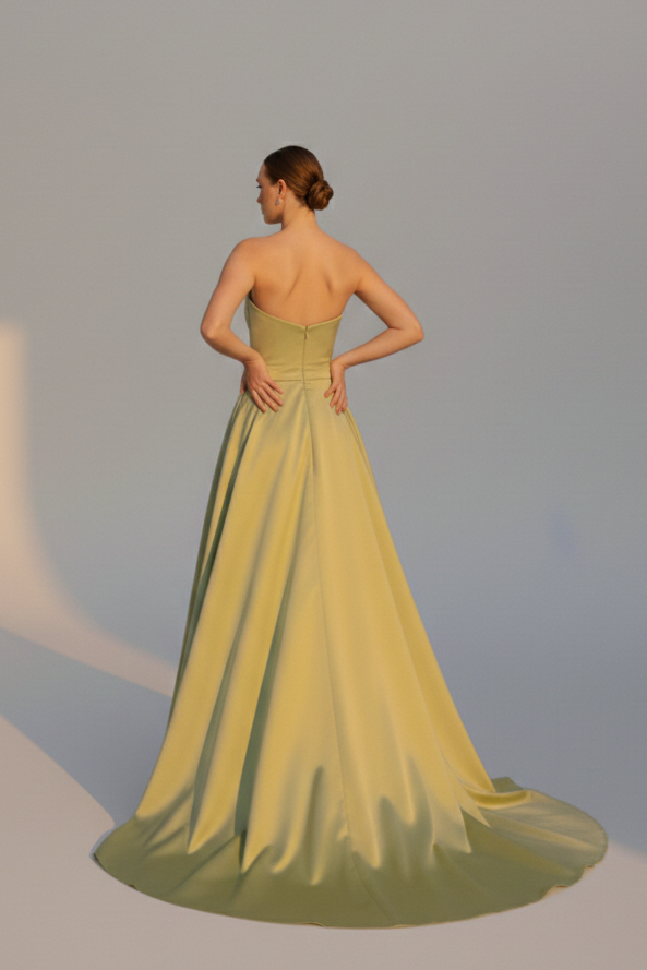 abito lungo con fiocco ANT5092MS MELA ANTILLE ELEGANCE 