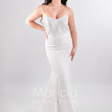 abito corpetto in strass SH511 BIANCO SHARON 