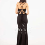 abito sirena corpetto ricamato ANT20412XJ NERO ANTILLE ELEGANCE 