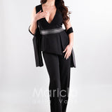 tuta baschina con strass SH606 NERO SHARON 