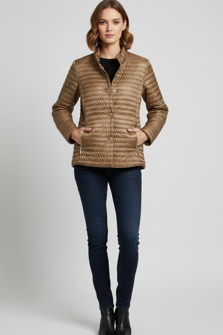 Piumino Light con Texture Diamante ADELE TABACCO MARICLA 