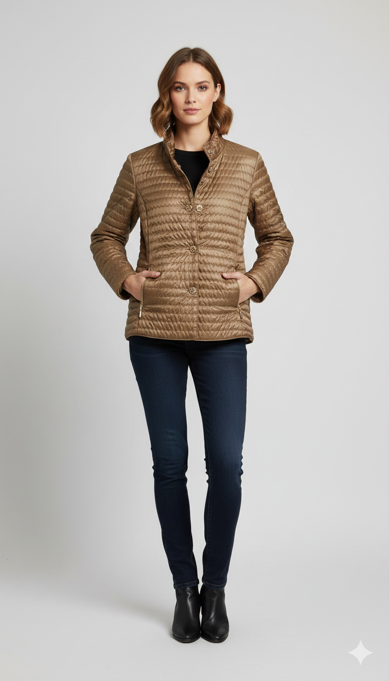 Piumino Light con Texture Diamante ADELE TABACCO MARICLA 