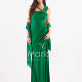 abito lungo drappeggiato catena ANT3225Y VERDE ANTILLE ELEGANCE 