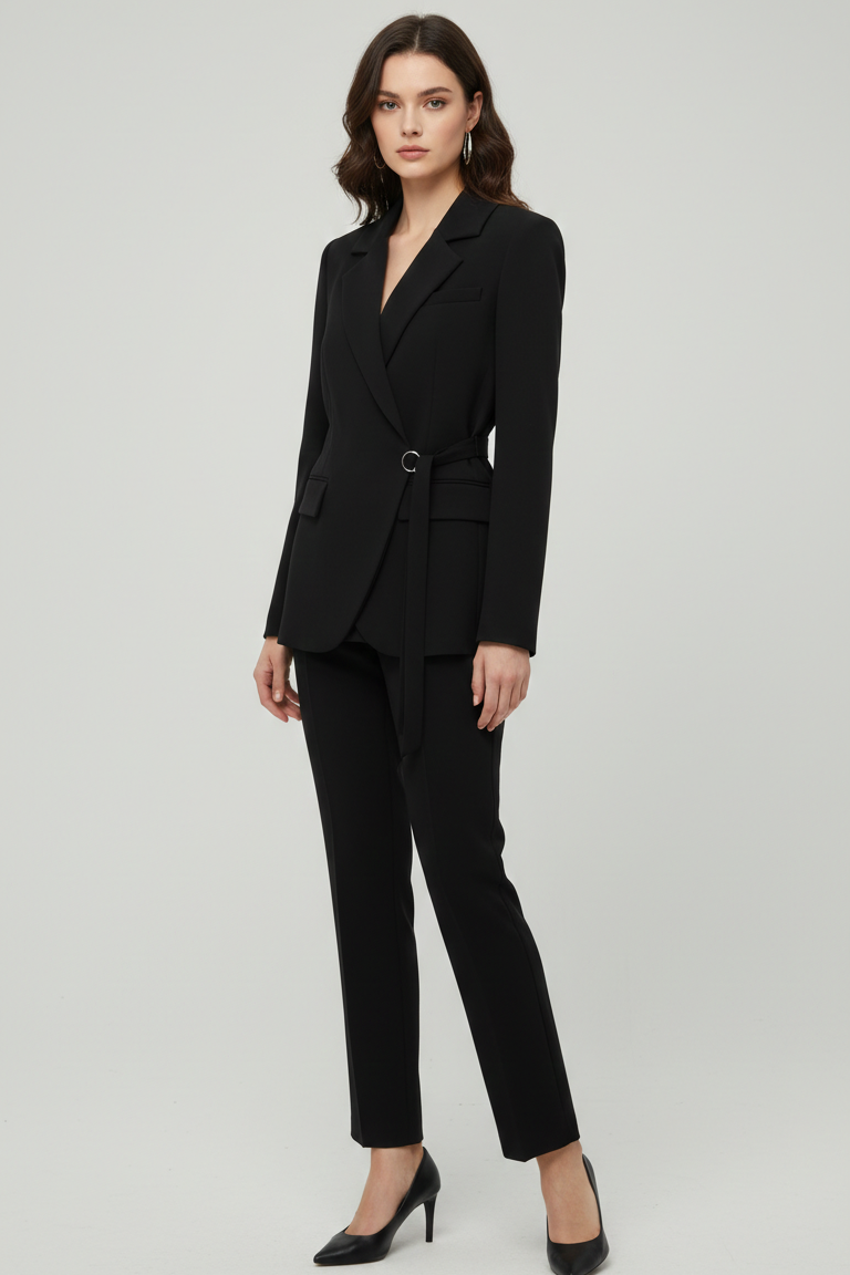 tailleur con giacca incrocio LIBERTY NERO MARICLA 