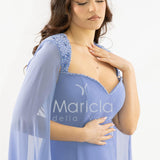 abito lungo scollato con spalline strass SH819AL PERVINCA SHARON 