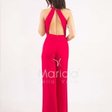 tuta con cinturino strass SH610 MAGENTA SHARON 