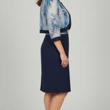 Tubino con Giacchino in Pizzo e Paillettes LH213AG BLU LUDOVICA HASSLER 