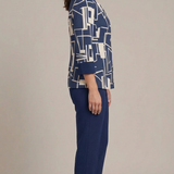 tailleur 3 pz giacca fantasia GRILLO BLU MARICLA 