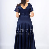 abito con fiore glitter JC34929 BLU MARICLA ELEGANCE 