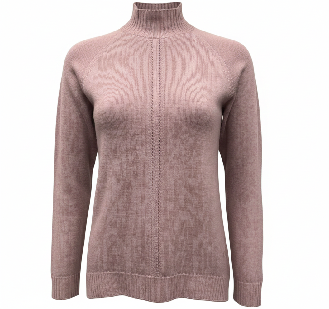 Maglia 100% lana lupetto lavorato CF4399 ROSA CARLA FERRONI 