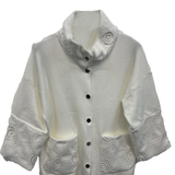 Giacchino con polsi e collo ricamato A26IMP01335 PANNA MARICLA 