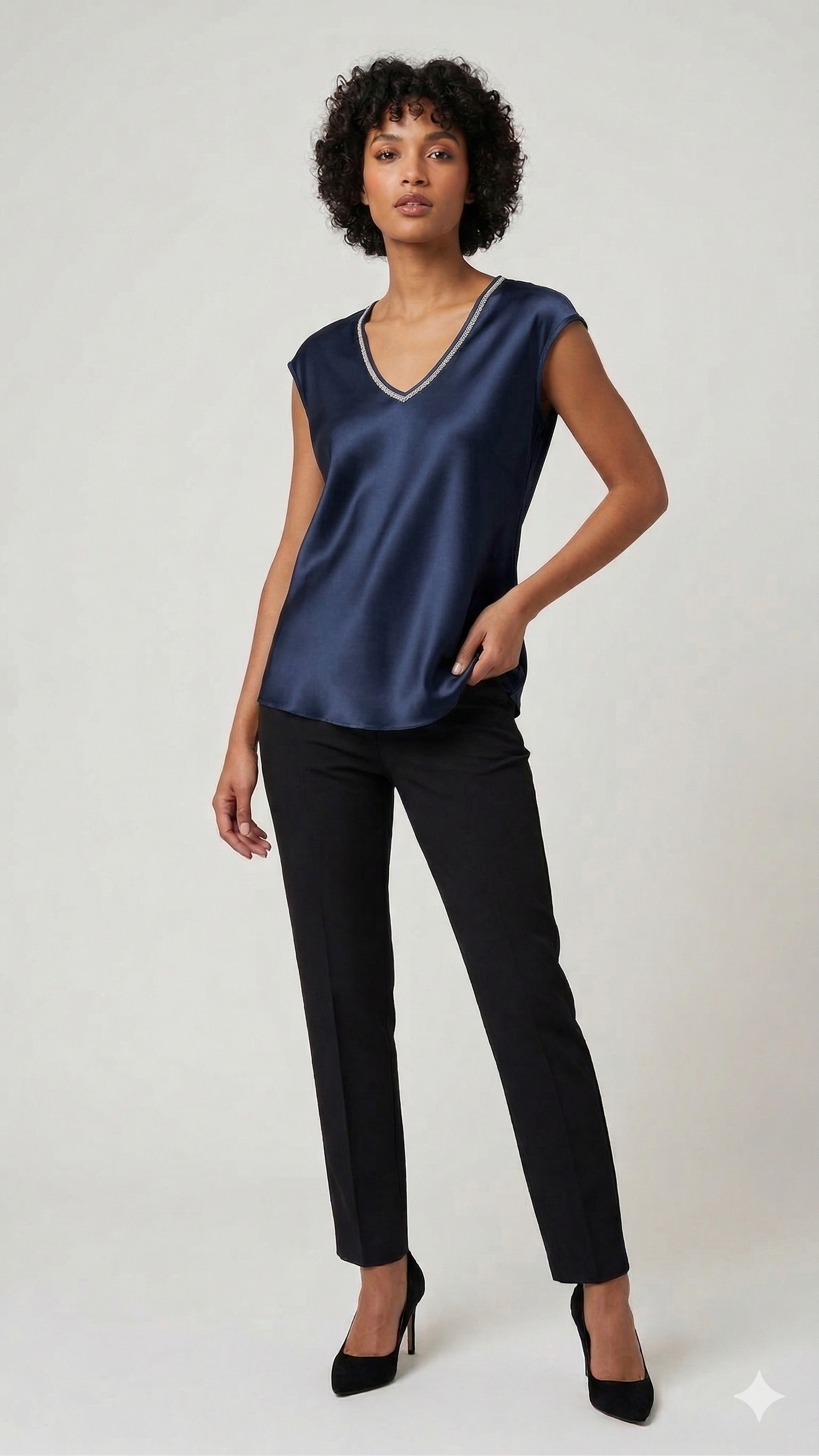 canotta punta strass DB10915 BLU MARICLA 
