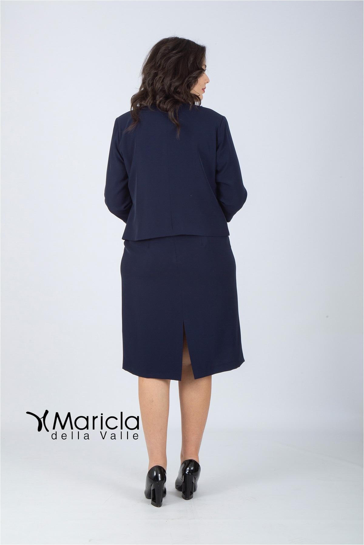 tubino+bolero PF410 BLU PAOLA FORTI 