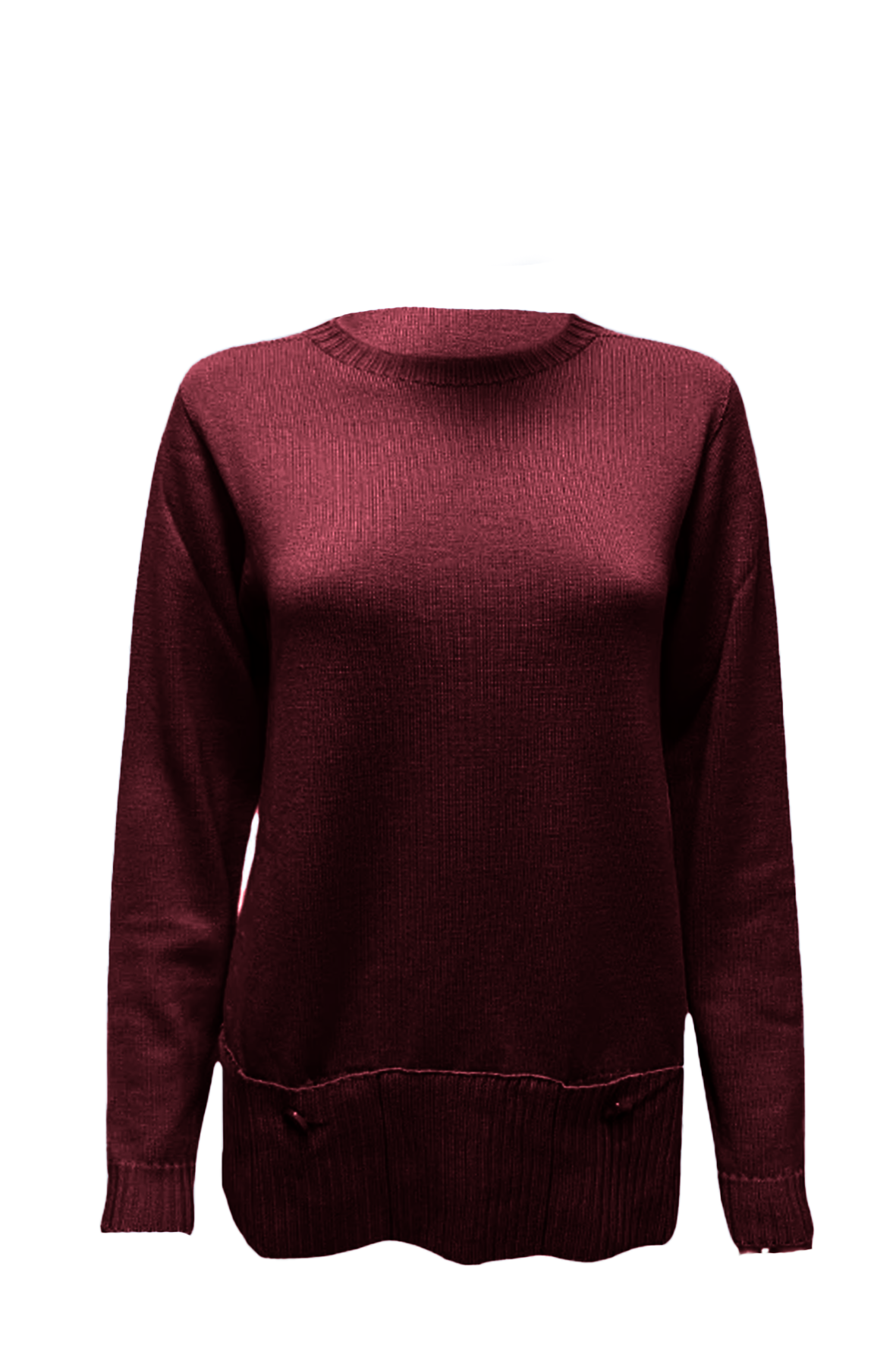 maglia 100% lana con taschini CF4388 AMARONE CARLA FERRONI 