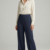 pantalone palazzo punto milano viscosa FFLORENZA BLU MARICLA 