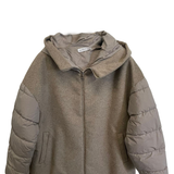 Giaccone Piumino Misto Lana Corto con Maniche Imbottite AZ88P TORTORA MARICLA 