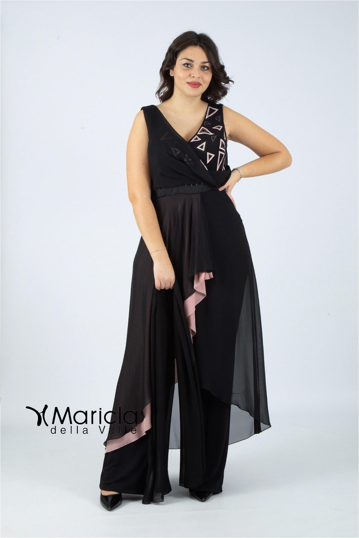 con triangoli laser PF104/22 NERO/ROSA PAOLA FORTI 