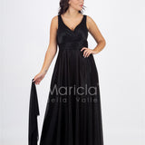 abito spalla larga glitter FI7117 NERO MARICLA ELEGANCE 