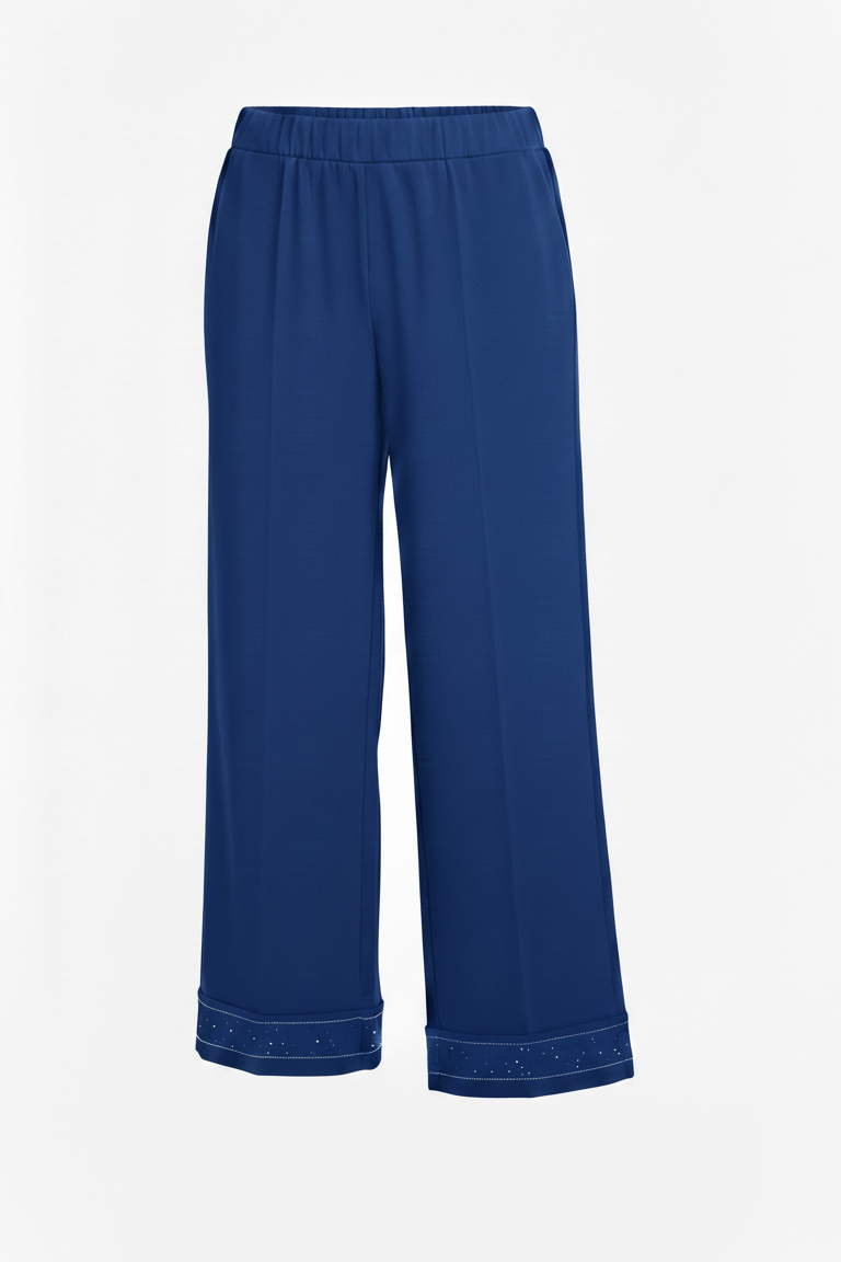 pantalone fluido con piegone strass FFTITTY BLUETTE MARICLA 